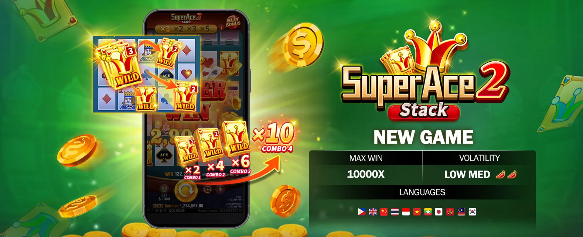 JiliLive App mobile gaming background with Super Ace